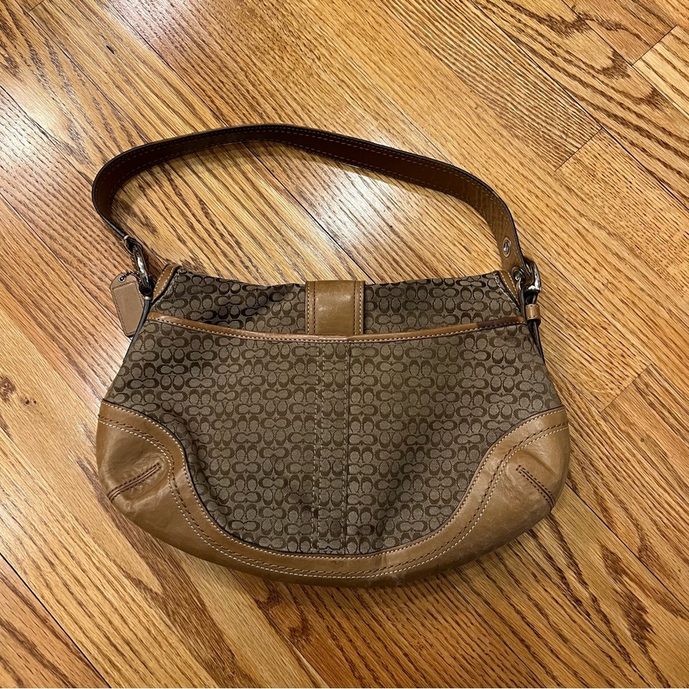 Vintage Y2K Coach Signature Soho Medium Shoulder Bag Brown British Tan F10926 - Picture 8 of 15